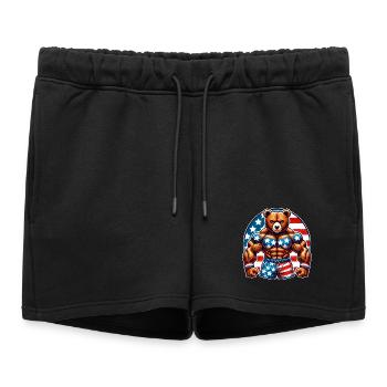 Muscle Bear États-Unis - Short de survêtement femme premium - noir - Devant - AI Model Female 172 light (172cm)