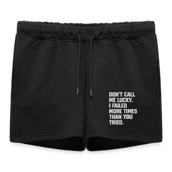 Motivational Resistant Quote - Women’s Premium Organic Sweatshorts - black - Front - AI Model Female 172 light (172cm)