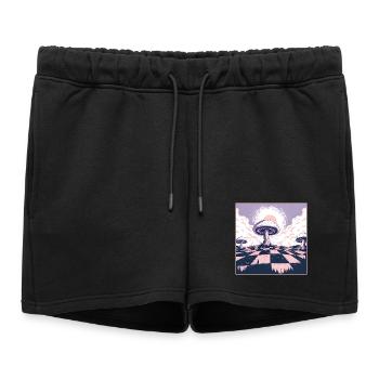 Dreamscape Champignon Pays des merveilles - Short de survêtement femme premium - noir - Devant - AI Model Female 172 light (172cm)