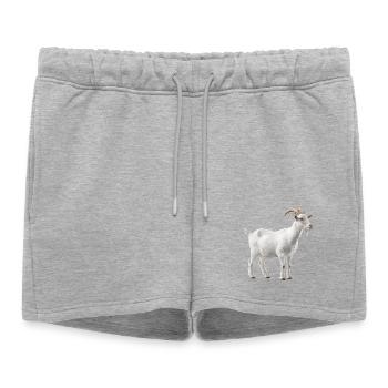 White Mountain Goat Portrait - Women’s Premium Organic Sweatshorts - heather grey - Front - AI Model Female 172 light (172cm)