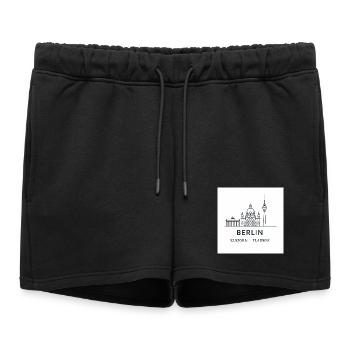 Berlin Line Art Silhouette Point de repère - Short de survêtement femme premium - noir - Devant - AI Model Female 172 light (172cm)