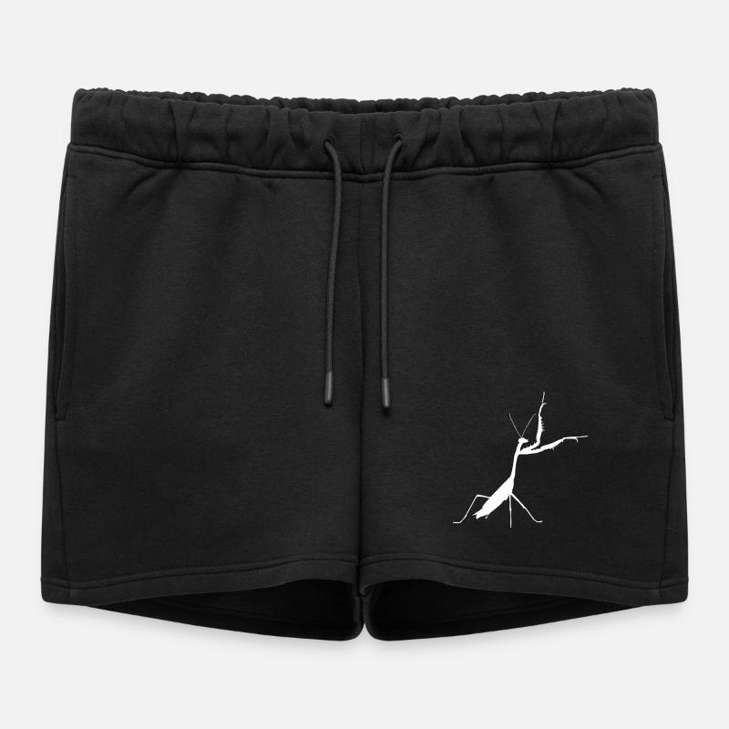 Praying mantis white - Women’s Premium Organic Sweatshorts - black