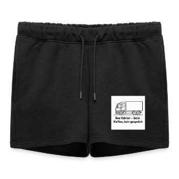 Chauffeur de camion, pas de café, pas de paroles - Short de survêtement femme premium - noir - Devant - AI Model Female 172 light (172cm)
