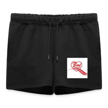 Blood Donation Heart Logo - Women’s Premium Organic Sweatshorts - black - Front - AI Model Female 172 light (172cm)
