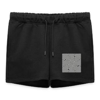 Labyrinthe optique en étoile - Short de survêtement femme premium - noir - Devant - AI Model Female 172 light (172cm)