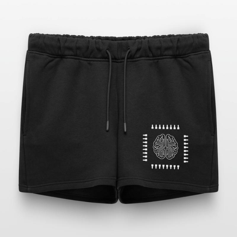 AI Brain Chip Processor Tech Vector Women’s Premium Organic Sweatshorts