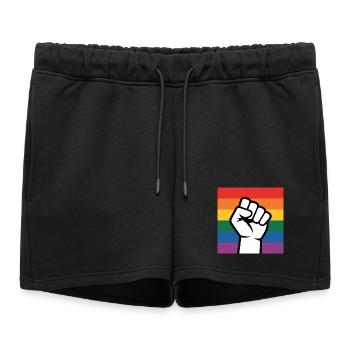 Antifa Fist - Antifascist Merch - Women’s Premium Organic Sweatshorts - black - Front - AI Model Female 172 light (172cm)