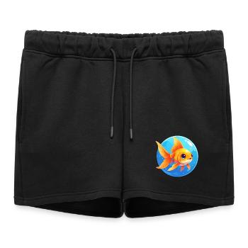 Poisson rouge - Short de survêtement femme premium - noir - Devant - AI Model Female 172 light (172cm)