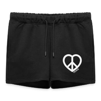 Symbole de la Paix du Cœur - Short de survêtement femme premium - noir - Devant - AI Model Female 172 light (172cm)