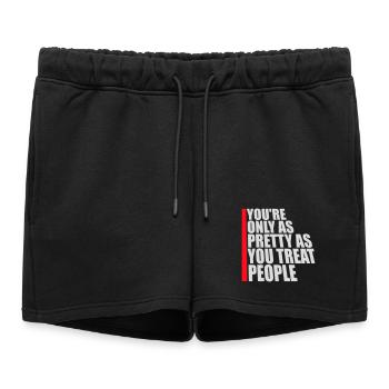 Tu n’es jolie que dans la mesure où tu traites les gens, Ehrlich - Short de survêtement femme premium - noir - Devant - AI Model Female 172 light (172cm)