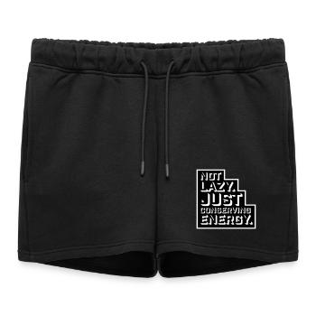 Pas paresseux, juste économiser de l’énergie, drôle de paresseux à dire - Short de survêtement femme premium - noir - Devant - AI Model Female 172 light (172cm)