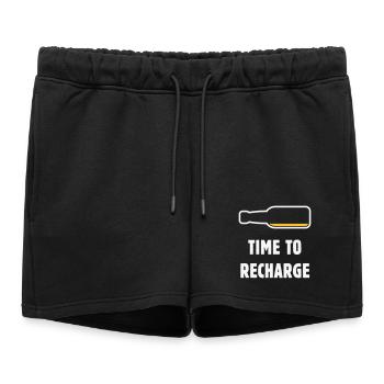 Temps de recharge (Bière / Bière / NEG 2C) - Short de survêtement femme premium - noir - Devant - AI Model Female 172 light (172cm)