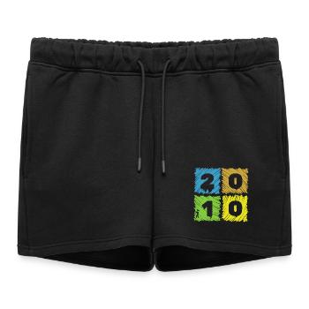 16. Geburtstag Farbige Patches since 07/2010 - Women’s Premium Organic Sweatshorts - black - Front - AI Model Female 172 light (172cm)