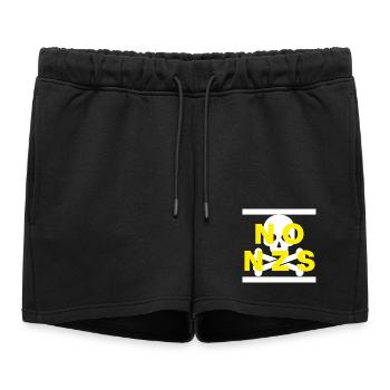PAS DE NZS, PLUS JAMAIS, D’ANTIFASCISME, PAS DE JAUNE AFD - Short de survêtement femme premium - noir - Devant - AI Model Female 172 light (172cm)