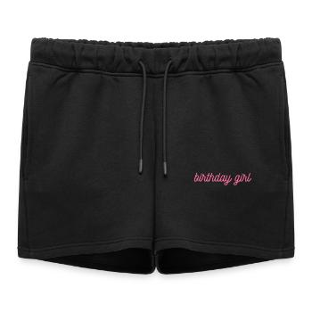 Birthday Girl in Pink Font - Girlie & Feminine - Women’s Premium Organic Sweatshorts - black - Front - AI Model Female 172 light (172cm)