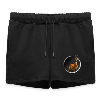 cerf - Short de survêtement femme premium - noir - Devant - AI Model Female 172 light (172cm)