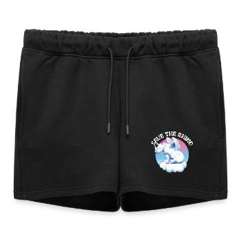 Sauver Les Rhinos | Rhinocéros - Short de survêtement femme premium - noir - Devant - AI Model Female 172 light (172cm)
