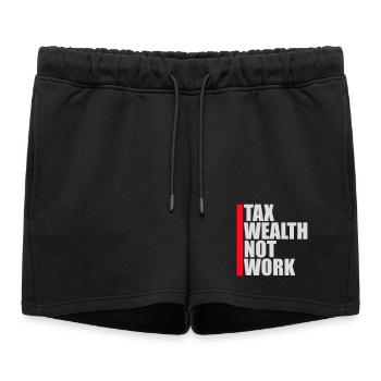Impôt, richesse et non travail, politique progressiste, économie - Short de survêtement femme premium - noir - Devant - AI Model Female 172 light (172cm)