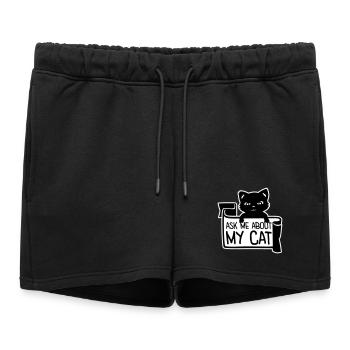 Demandez-moi pour mon chat Chat Amour des animaux Animaux - Short de survêtement femme premium - noir - Devant - AI Model Female 172 light (172cm)