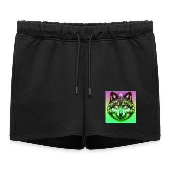 Loup - Short de survêtement femme premium - noir - Devant - AI Model Female 172 light (172cm)
