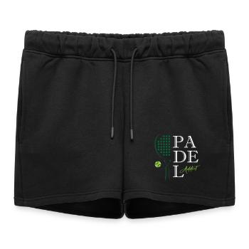 Padel_Addict - Women’s Premium Organic Sweatshorts - black - Front - AI Model Female 172 light (172cm)