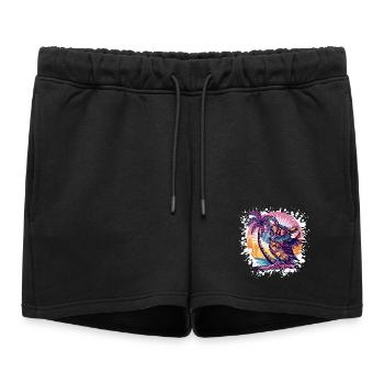 Owl Summer Holiday - Women’s Premium Organic Sweatshorts - black - Front - AI Model Female 172 light (172cm)