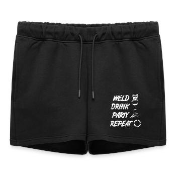 souder, boire, célébrer, répéter - Short de survêtement femme premium - noir - Devant - AI Model Female 172 light (172cm)