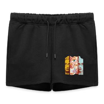 Design d’art moderne - Short de survêtement femme premium - noir - Devant - AI Model Female 172 light (172cm)