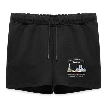 FRANCE PAQUEBOT NEW YORK - Women’s Premium Organic Sweatshorts - black - Front - AI Model Female 172 light (172cm)