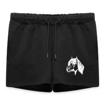 Pony Portrait white - Women’s Premium Organic Sweatshorts - black - Front - AI Model Female 172 light (172cm)