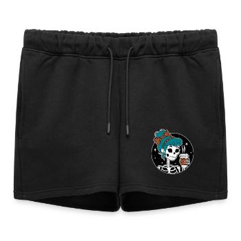 Funny Mexican Skeleton with Latte Coffee Halloween - Women’s Premium Organic Sweatshorts - black - Front - AI Model Female 172 light (172cm)