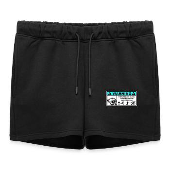 Autocollant Danger Turbo  - Short de survêtement femme premium - noir - Devant - AI Model Female 172 light (172cm)