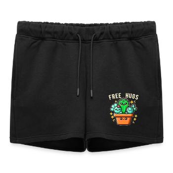 Câlins gratuits Amis cactus Câlins gratuits Drôles - Short de survêtement femme premium - noir - Devant - AI Model Female 172 light (172cm)