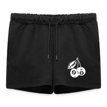 Cerises à 8 boules minimalistes et créatives - Short de survêtement femme premium - noir - Devant - AI Model Female 172 light (172cm)
