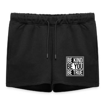 Sois gentil, sois sincère, sois toi-même, un amour de soi inspirant - Short de survêtement femme premium - noir - Devant - AI Model Female 172 light (172cm)