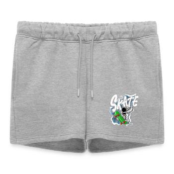 Skate astronaute - Short de survêtement femme premium - gris chiné - Devant - AI Model Female 172 light (172cm)