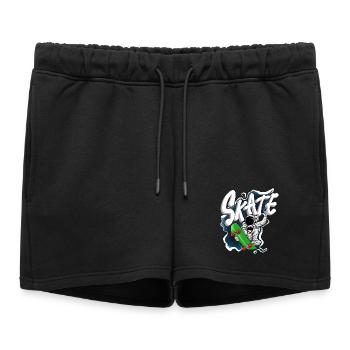 Skate astronaute - Short de survêtement femme premium - noir - Devant - AI Model Female 172 light (172cm)