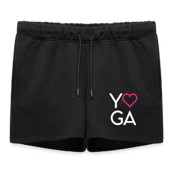 Yoga - Short de survêtement femme premium - noir - Devant - AI Model Female 172 light (172cm)