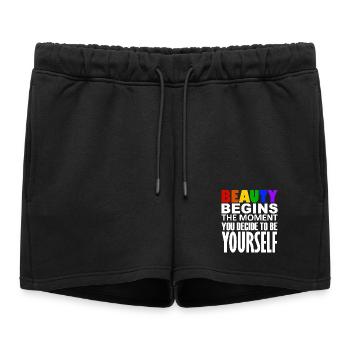 LGBTQIA+ - Short de survêtement femme premium - noir - Devant - AI Model Female 172 light (172cm)
