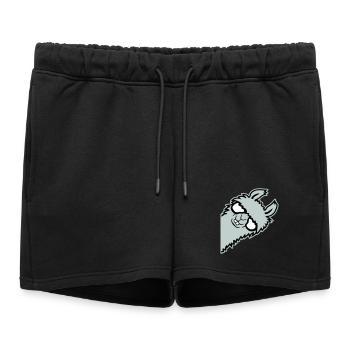 lama mentant nerd de lunettes arrogant animal drôle - Short de survêtement femme premium - noir - Devant - AI Model Female 172 light (172cm)