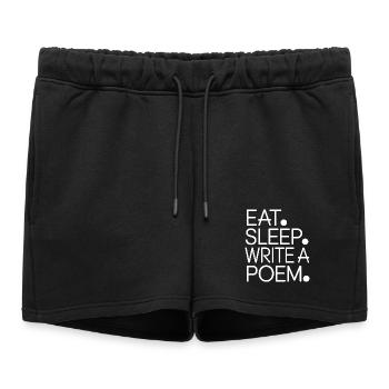 Mange, dors, écris un poème - Short de survêtement femme premium - noir - Devant - AI Model Female 172 light (172cm)