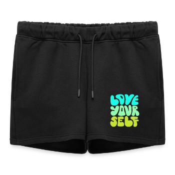 Citation positive pour l’amour de soi : Conception - Short de survêtement femme premium - noir - Devant - AI Model Female 172 light (172cm)
