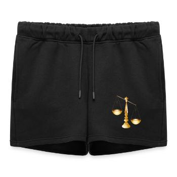 deux balances sur une poutre avec pied - Short de survêtement femme premium - noir - Devant - AI Model Female 172 light (172cm)