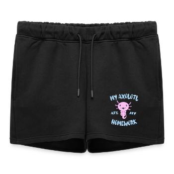 Drôle d’axolotl pour l’école - Short de survêtement femme premium - noir - Devant - AI Model Female 172 light (172cm)
