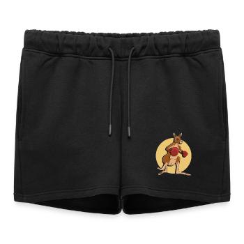 Kangourou boxeur - Short de survêtement femme premium - noir - Devant - AI Model Female 172 light (172cm)