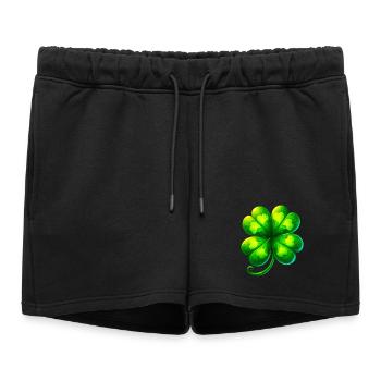 Trèfle à quatre feuilles - Short de survêtement femme premium - noir - Devant - AI Model Female 172 light (172cm)