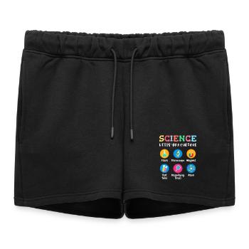 La science suscite la curiosité - Short de survêtement femme premium - noir - Devant - AI Model Female 172 light (172cm)