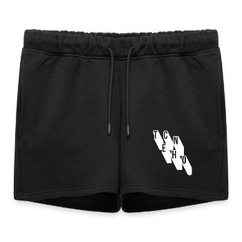 Musique techno design géométrique du logo - Short de survêtement femme premium - noir - Devant - AI Model Female 172 light (172cm)