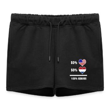 Conception ingénieuse du drapeau des États-Unis et des Pays-Bas - Short de survêtement femme premium - noir - Devant - AI Model Female 172 light (172cm)