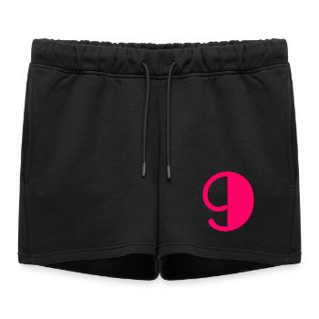 9. HAPPY BIRTHDAY. JOYEUX ANNIVERSAIRE - Short de survêtement femme premium - noir - Devant - AI Model Female 172 light (172cm)